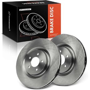 A-Premium 13.98 inch (355mm) Front Drilled and Slotted Disc Brake Rotors Compatible with Select Ford Models - Mustang 2007-2014, 2-PC Set