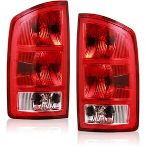 Boine Tail Light Compatible With 2002 2003 2004 2005 2006 Dodge Ram 1500 2500 3500 Rear Light Brake Lamps - Bulb and Harness Included Replaces CH2800147 CH2801147