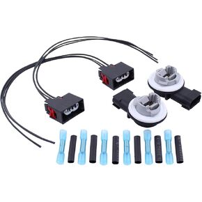 MOTOKU Front Turn Signal Light Socket and Turn Signal Light Connector Plug Harness Wiring Kit for Jeep Wrangler 2007-2018