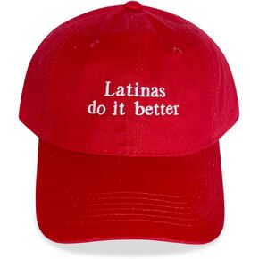 Latinas Do It Better Red Baseball Cap with White Embroidery for The Proud Latinas | Hispanic Proud, Latinx Pride, Latina Woman Who Want to Show Their Cultural Pride