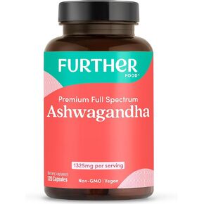 Organic Ashwagandha 1325mg. Pure Ashwagandha Root with Black Pepper & Avocado Oil for Ultra Absorption. 120 Vegan Capsules. Non-GMO, Gluten Free