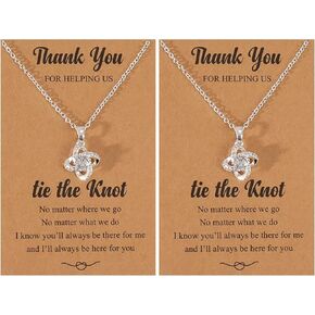 choice of all 2/3/4/6/8Pcs Bridesmaid Gifts Bridesmaid Necklace for Women Tie The Knot Necklace Wedding Gifts Bridesmaid Proposal Gifts