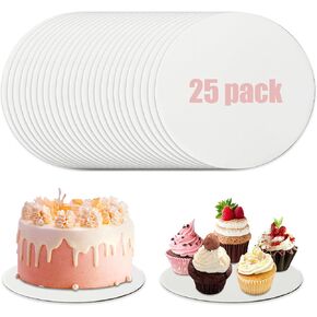 12" White Round Cake Board, Cardboard Cake Rounds Cake Base,Waterproof and Oil-proof Cake Boards for Cake DIY, Dessert and Crafts Display- Pack of 10