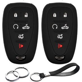 2pcs Compatible with Chevrolet Chevy Camaro Key Fob Cover Case Key Chain Protector Keyless Entry Remote Holder, Smart 6 Buttons with Folding Top
