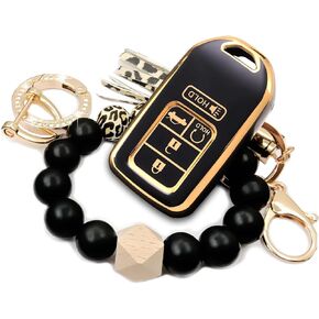 Key Fob Cover Case with Keychain Fashion Holder for Honda Accord Civic CRV Pilot Odyssey Smart Premium TPU Full Cover