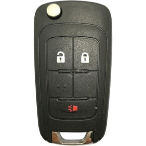 Car Key Fob Case Shell for Chevrolet Chevy Equinox Sonic GMC Terrain 3 Buttons Uncut Blank Flip Folding Keyless Entry Remote Replacement Cover Casing (3 Button Key Shell)