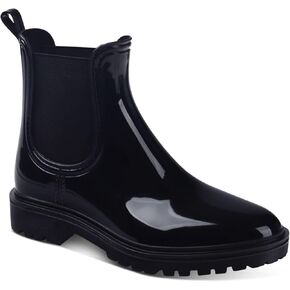 INC Womens Rylien Patent Pull On Rain Boots Black 8 Medium (B,M)