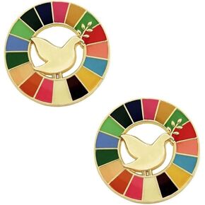 2pc United Nations Peace Dove Enamel Lapel Pin Brooch With 17 Colors Sustainable Development Goals Medal Badge