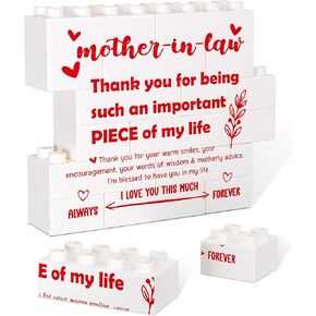 Mother In Law Gifts Building Block Puzzle Sign, Mother In Law Gifts from Daughter In Law, Thank You Gifts for Mom, Christmas Gifts for Mother In Law