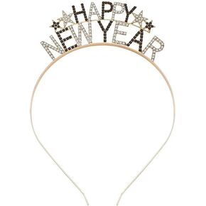 Happy New Year Headbands for Women Girls 2025 New Year's Eve Hat Star Hairbands 2025 New Year Party Supplies Holiday Gifts