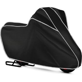 Motorcycle Cover All Season,Universal Weather Quality Waterproof Sun Outdoor Protection Scooter Shelter Tear Proof Night Reflective & Lock-Holes Storage Bag Fits up to 104" Motorcycles Vehicle