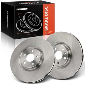 A-Premium 13.58 inch (345mm) Front Vented Disc Brake Rotors Compatible with Select Volvo Models - XC60, XC90, S60, XC40, S90, V60, C40 Recharge, V60 Cross Country, V90, V90 Cross Country, 2-PC Set