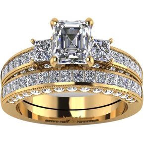 Yellow Gold Filled Bridal Sets Marquise cut Cz Engagement Ring 2pcs Womens Wedding Ring Sets