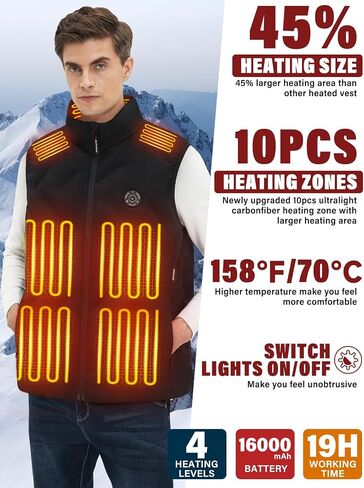 Men's and Women's Heated Vest with 16000mAh Battery Pack Heated Jacket for Men, Lightweight Waistcoats for Outdoor in Saudi Arabia