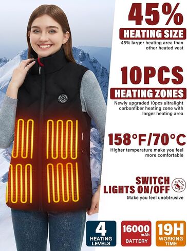 Men's and Women's Heated Vest with 16000mAh Battery Pack Heated Jacket for Men, Lightweight Waistcoats for Outdoor in Saudi Arabia