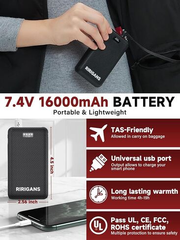 Men's and Women's Heated Vest with 16000mAh Battery Pack Heated Jacket for Men, Lightweight Waistcoats for Outdoor in Saudi Arabia