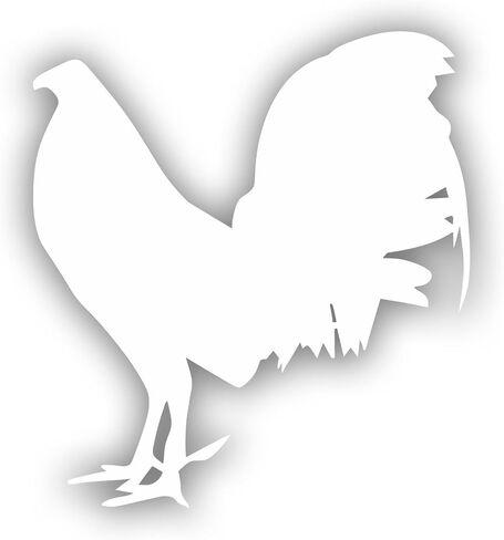 مجموعة من 2 ملصق من الفينيل الأبيض Gallo Rooster لجدران السيارات والشاحنات والشاحنات والكمبيوتر المحمول مقاس 6 بوصات in Saudi Arabia
