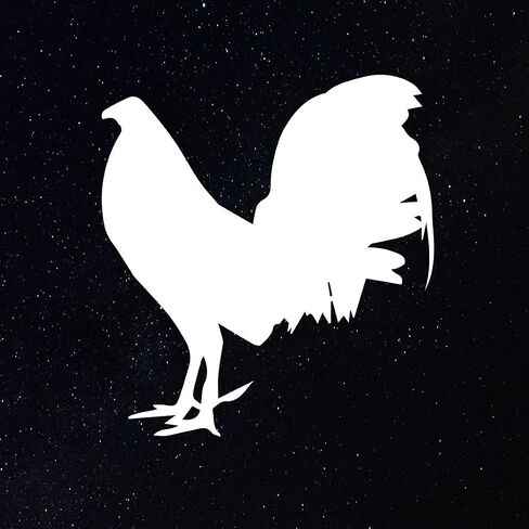مجموعة من 2 ملصق من الفينيل الأبيض Gallo Rooster لجدران السيارات والشاحنات والشاحنات والكمبيوتر المحمول مقاس 6 بوصات in Saudi Arabia