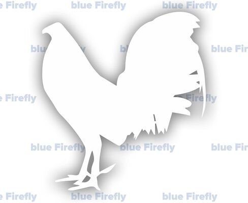 مجموعة من 2 ملصق من الفينيل الأبيض Gallo Rooster لجدران السيارات والشاحنات والشاحنات والكمبيوتر المحمول مقاس 6 بوصات in Saudi Arabia