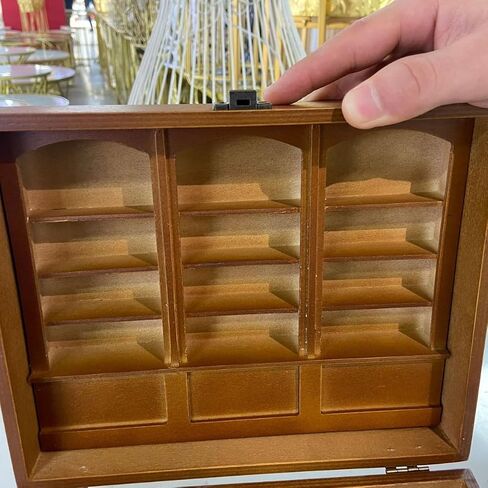 Anxiety Bookshelf - Shake Off Your Anxiety,Miniature Display Shelf,Contains 240 Miniature Book Models,Antique Style Gift Decoration Mini Bookshelf (Brown) in Saudi Arabia