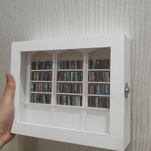 Anxiety Bookshelf - Shake Off Your Anxiety,Miniature Display Shelf,Contains 240 Miniature Book Models,Antique Style Gift Decoration Mini Bookshelf (Brown) in Saudi Arabia