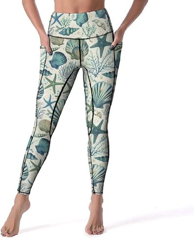 Women's High Waist Tummy Control Yoga Pants with Pockets Workout Leggings in Kuwait