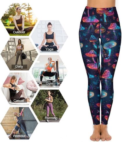 Women's High Waist Tummy Control Yoga Pants with Pockets Workout Leggings in Kuwait