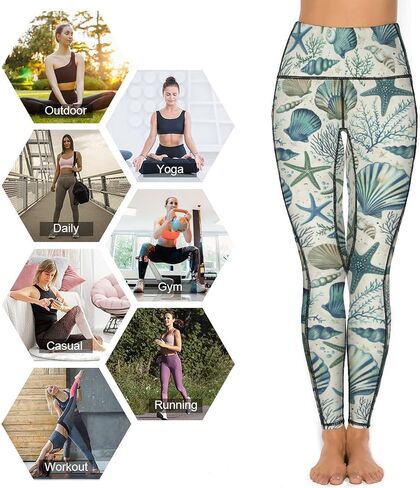 Women's High Waist Tummy Control Yoga Pants with Pockets Workout Leggings in Kuwait