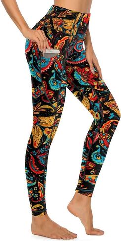 Women's High Waist Tummy Control Yoga Pants with Pockets Workout Leggings in Kuwait