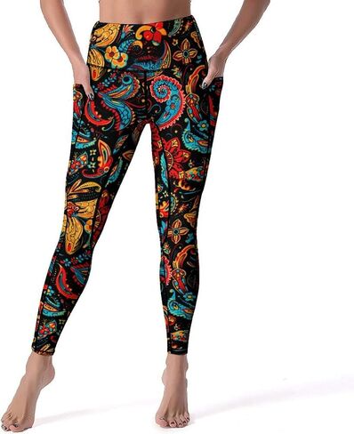 Women's High Waist Tummy Control Yoga Pants with Pockets Workout Leggings in Kuwait