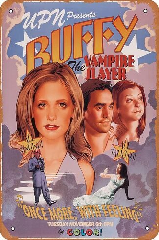 Seadlyise Horror Movie Poster Buffy The Vampire Slayer Metal Tin Sign Wall Decor Signs,Vintage Art Decor for Home Bar Pub Cafe 8x12 inch in Saudi Arabia