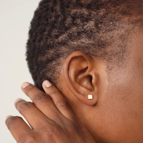 MYEARS Women Stud Earrings Set of 3 Gold Sterling Silver Post Push Back 14K Gold Plated Small Simple Hypoallergenic Everyday Jewelry in Kuwait