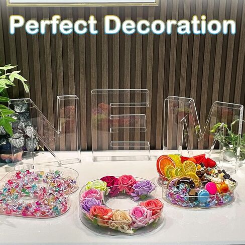 10" O or 0 Acrylic Clear Letter Charcuterie Box, Reusable Fillable Box, Decorative Serving Plates Display for Food, Display Alphabet Number Shaped Candy Tray for Party Birthday Anniversaries in Saudi Arabia