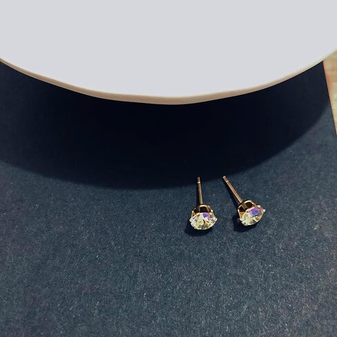 CZ Stud Earrings 18K Gold Plated 316L Stainless Steel Earring Studs Hypoallergenic Cubic Zirconia Stud Earrings For Women in Saudi Arabia