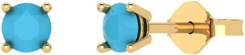 0.5 ct Brilliant Round Cut Solitaire Studs Turquoise 14k White Gold Desginer Affordable Earrings Push Back in Saudi Arabia