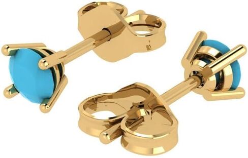 0.5 ct Brilliant Round Cut Solitaire Studs Turquoise 14k White Gold Desginer Affordable Earrings Push Back in Saudi Arabia