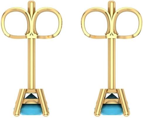 0.5 ct Brilliant Round Cut Solitaire Studs Turquoise 14k White Gold Desginer Affordable Earrings Push Back in Saudi Arabia