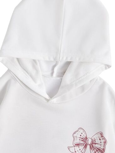 Verdusa Girl's Bow Letter Graphic Hoodie Lightweight Sweatshirts Cute Long Sleeve Pullover Top in Kuwait
