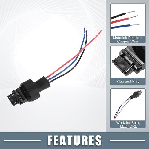 3157 Bulb Sockets Male Adapter Wiring Harness for LED Bulbs Turn Signal Lights Brake Tail Lights Replacement Cable Harness Connector (Set of 4) in Saudi Arabia