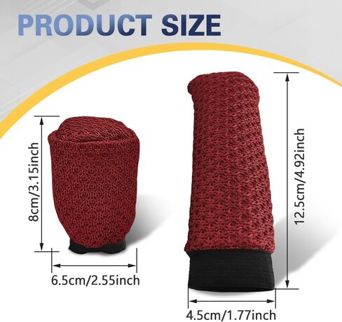 Car Gear Shift Knob Cover & Handbrake Cover, Universal Fit 2 Piece Breathable Vehicles Handbrake Cover Gear Shift Knob Cover Set, Car Interior Accessories for SUV Van Sedan Trucks in Saudi Arabia