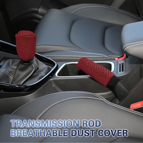 Car Gear Shift Knob Cover & Handbrake Cover, Universal Fit 2 Piece Breathable Vehicles Handbrake Cover Gear Shift Knob Cover Set, Car Interior Accessories for SUV Van Sedan Trucks in Saudi Arabia