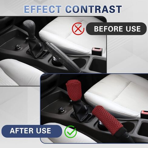 Car Gear Shift Knob Cover & Handbrake Cover, Universal Fit 2 Piece Breathable Vehicles Handbrake Cover Gear Shift Knob Cover Set, Car Interior Accessories for SUV Van Sedan Trucks in Saudi Arabia