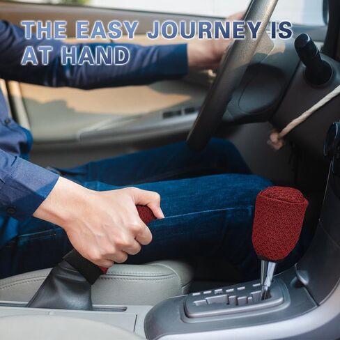 Car Gear Shift Knob Cover & Handbrake Cover, Universal Fit 2 Piece Breathable Vehicles Handbrake Cover Gear Shift Knob Cover Set, Car Interior Accessories for SUV Van Sedan Trucks in Saudi Arabia
