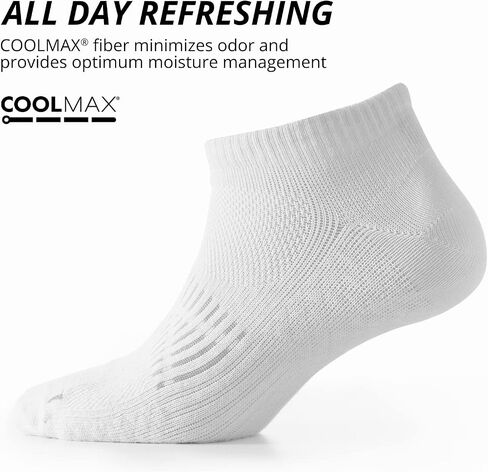 AKASO Ankle Athletic Running Socks - Coolmax Moisture Wicking Anti-Odor Low Cut Socks for Walking Sport Men Women, 2 Pack in Saudi Arabia