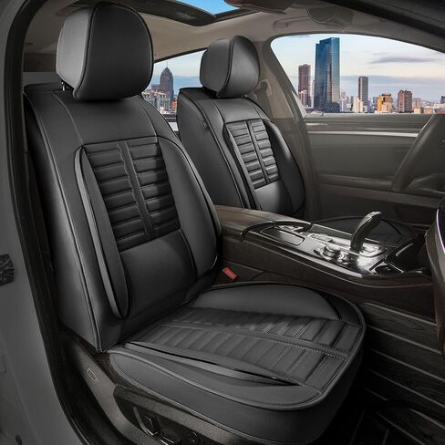 Full Set Seat Covers Fit for Subaru Forester 2007-2024 2025 Custom Breathable Leather Car Seat Cover Fit for Forester (5 Seat,Black&Grey) in Saudi Arabia