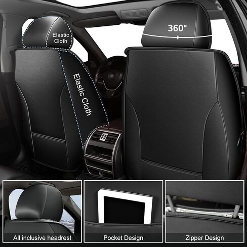 Full Set Seat Covers Fit for Subaru Forester 2007-2024 2025 Custom Breathable Leather Car Seat Cover Fit for Forester (5 Seat,Black&Grey) in Saudi Arabia