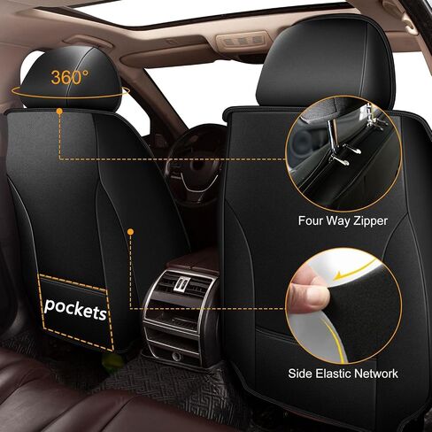 Full Set Seat Covers Fit for Subaru Forester 2007-2024 2025 Custom Breathable Leather Car Seat Cover Fit for Forester (5 Seat,Black&Grey) in Saudi Arabia