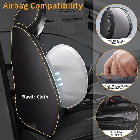 Full Set Seat Covers Fit for Subaru Forester 2007-2024 2025 Custom Breathable Leather Car Seat Cover Fit for Forester (5 Seat,Black&Grey) in Saudi Arabia