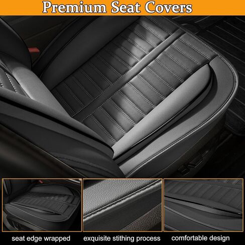 Full Set Seat Covers Fit for Subaru Forester 2007-2024 2025 Custom Breathable Leather Car Seat Cover Fit for Forester (5 Seat,Black&Grey) in Saudi Arabia
