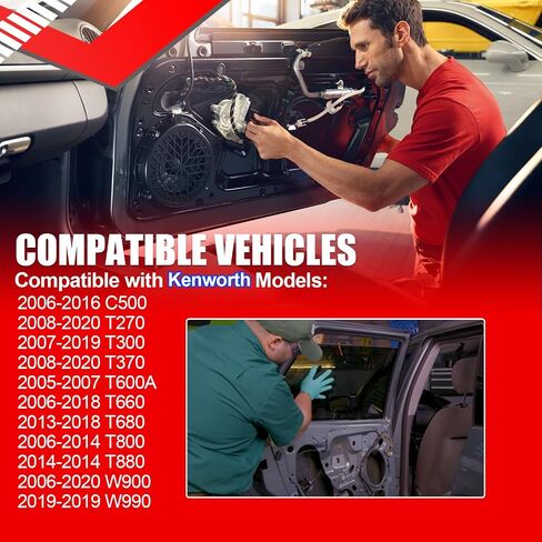 منظم نوافذ الطاقة SMMS مع محرك لـ Kenworth C500 T270 T300 T370 T400 T600 T660 T680 T800 W900 W990 2006-2020، جانب السائق الأيسر الأمامي، استبدل OE R211005 741-5403 7415403 HLK2271 in Kuwait